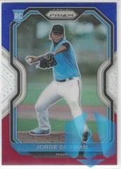 2021 Panini Prizm Jorge Guzman Red White Blue Prizm Rookie #27 Miami Marlins